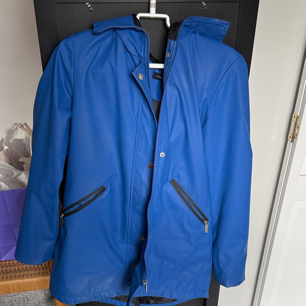 French Connection Men's Vibrant Blue Raincoat